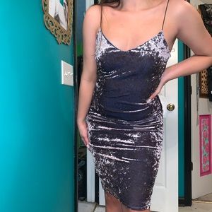 Velvet Gray Midi Dress